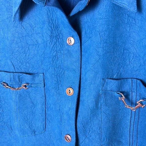Penningtons button front lightweight  jacket,1X, textured,suede feel,EC, PTP 25 - Picture 8 of 12
